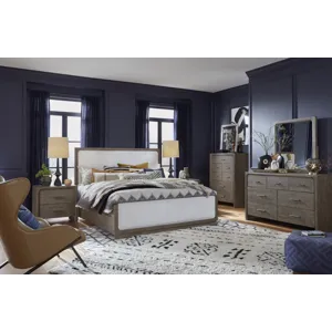Westbourne Dark Umber Queen Upholstered Panel Bed