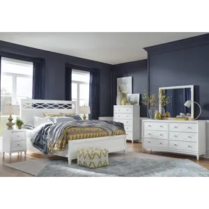 Springhouse Whisper White Queen Upholstered Panel Bed