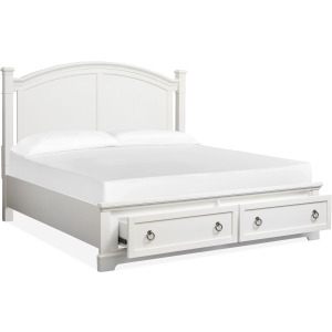 Kingston Whisper White And Cerused Nutmeg California King Panel Storage Bed