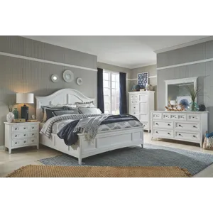 Heron Cove Chalk White And Dovetail Grey Drawer Dresser With Landscape Mirror