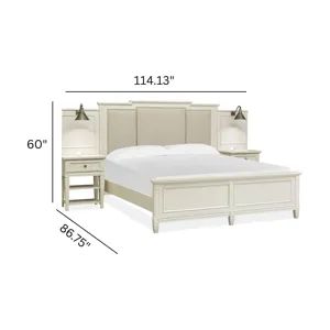 Willowbrook Egg Shell White Queen Upholstered Wall Panel Bed