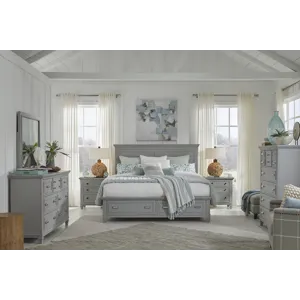 Charleston Harbor Gray Grey Drawer Dresser With Landscape Mirror