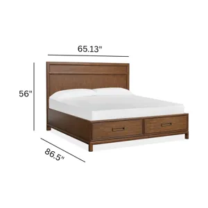 Ridgefield Russet Queen Panel Storage Bed