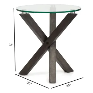 Jax Carbon Shadow And Chrome Round End Table