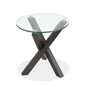 Jax Carbon Shadow And Chrome Round End Table
