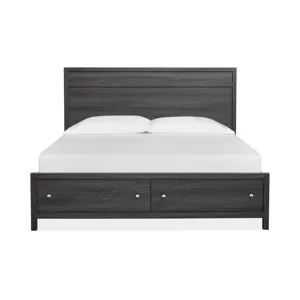 Merrifield Raisin Black Queen Panel Storage Bed