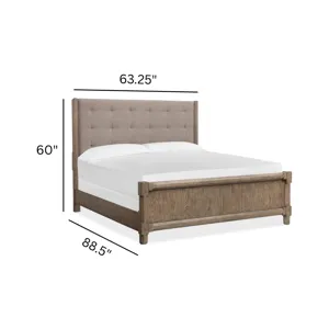 Claremont Smokey Taupe Queen Upholstered Panel Bed