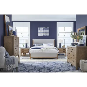 Plum Creek Sierra Brown Queen Upholstered Panel Bed