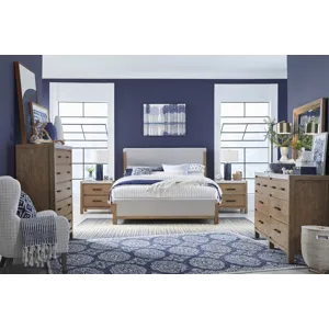 Plum Creek Sierra Brown Queen Upholstered Panel Bed