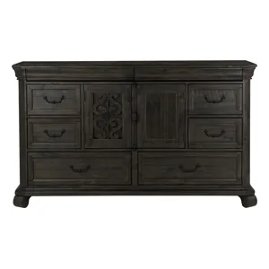Bellamy Peppercorn Drawer Dresser With Shaped Mirror