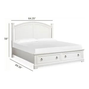 Kingston Whisper White And Cerused Nutmeg Queen Panel Storage Bed