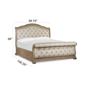 Marisol Fawn Queen Upholstered Sleigh Bed