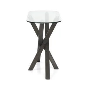 Jax Carbon Shadow And Chrome Oval Sofa Table