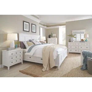 Heron Cove Chalk White And Dovetail Grey Drawer Dresser With Landscape Mirror