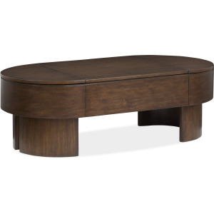 Holloway Toasted Almond Oval Lift Top Cocktail Table