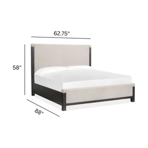 Plum Creek Ravenwood Black Queen Upholstered Panel Bed