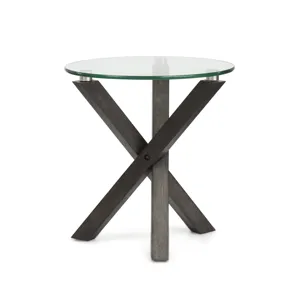Jax Carbon Shadow And Chrome Round End Table