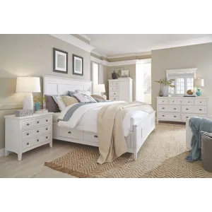 Heron Cove Chalk White And Dovetail Grey Drawer Dresser With Landscape Mirror