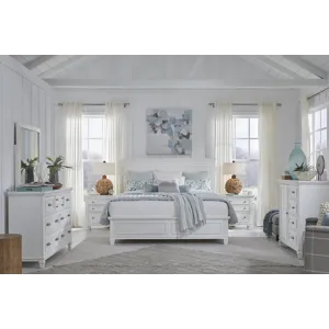 Charleston White Dove California King White Panel Bed