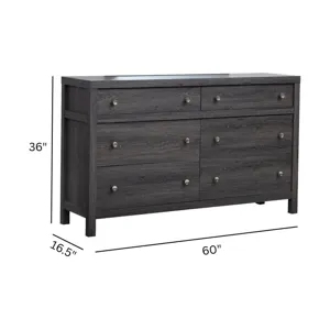 Merrifield Raisin Black Double Drawer Dresser