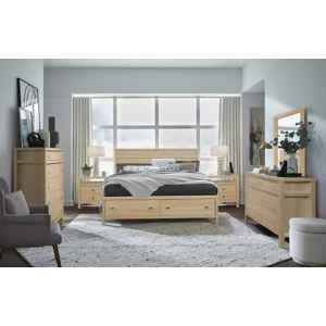 Merrifield Sandstone Beige Queen Panel Storage Bed