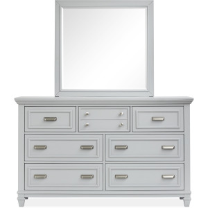 Charleston Harbor Gray Grey Drawer Dresser With Landscape Mirror