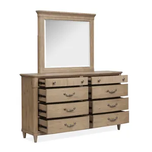 Harmony Heights Belgium Wheat Double Drawer Dresser With Landscape Mirror