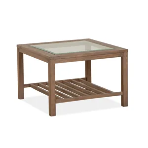 Darwin Wood Bunching Cocktail Table w/Glass Top KD