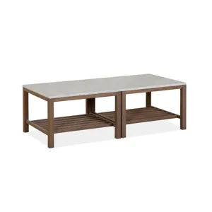 Darwin Wood Bunching Cocktail Table w/Stone Top KD