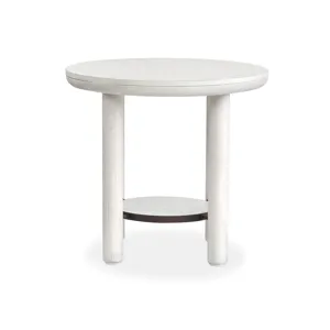 Sunset Cove - White Round End Table