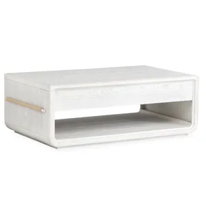 Sunset Cove - White Rectangular Cocktail Table w/Casters
