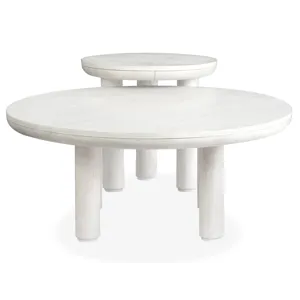 Sunset Cove - White Nesting Cocktail Table w/Casters