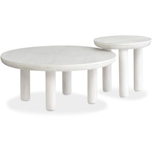 Sunset Cove - White Nesting Cocktail Table w/Casters