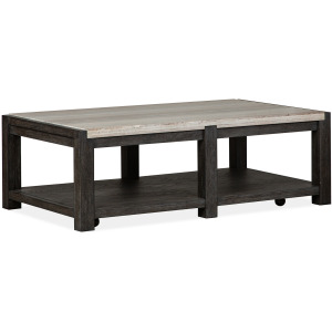 Plum Creek - Black Rectangular Cocktail Table w/Casters