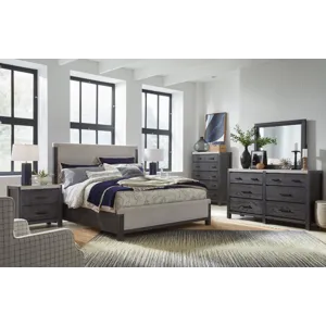 Plum Creek Ravenwood Black Queen Upholstered Panel Bed
