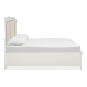 Willowbrook Egg Shell White Queen Panel Upholstered Storage Bed