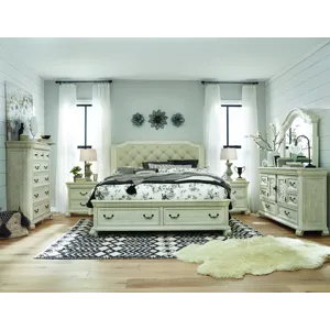 Bronwyn Alabaster Drawer Dresser With Shaped Mirror