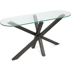 Jax Carbon Shadow And Chrome Oval Sofa Table