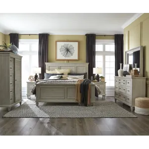 Newport Alabaster California King Shutter Panel Bed