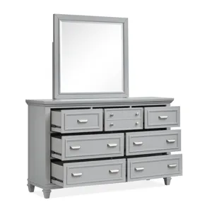 Charleston Harbor Gray Grey Drawer Dresser With Landscape Mirror