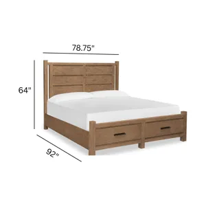 Plum Creek Sierra Brown California King Panel Storage Bed