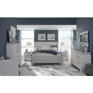 Lorelei Misty Cloud Queen Upholstered Sleigh Bed