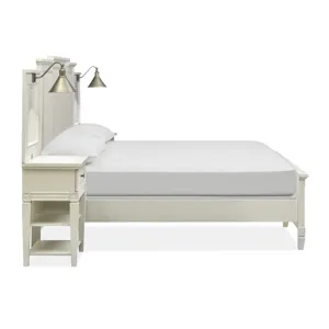 Willowbrook Egg Shell White Queen Upholstered Wall Panel Bed