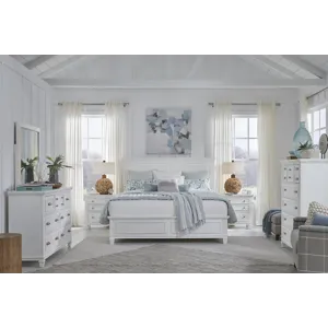 Charleston White Dove California King White Panel Bed