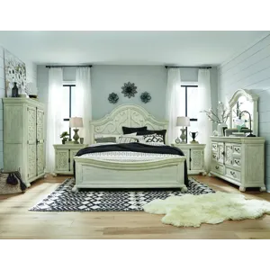 Bronwyn Alabaster Queen Shaped Panel Bed