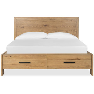 Davenport Rustic Caramel California King Panel Storage Bed