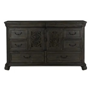 Bellamy Peppercorn Drawer Dresser With Shaped Mirror