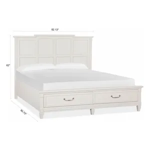 Willowbrook Egg Shell White California King Panel Storage Bed