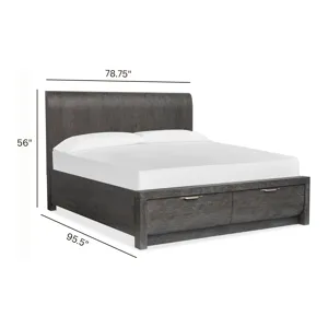 Kinsley Black Heron California King Panel Storage Bed