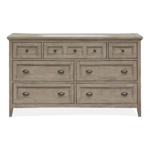 Paxton Place Dovetail Grey Drawer Dresser With Landscape Mirror